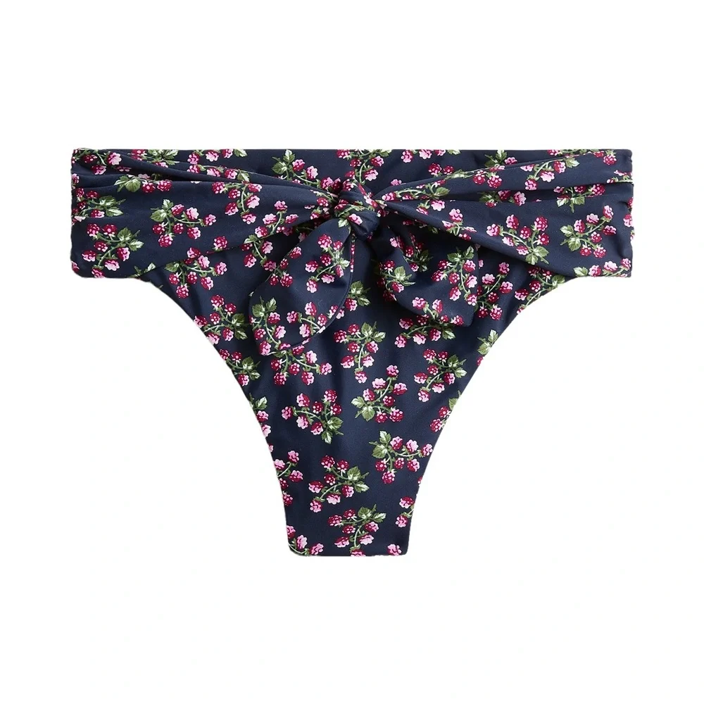 J. Crew Strappy Underwire Tie High Rise Bikini in Twilight Berry NWT